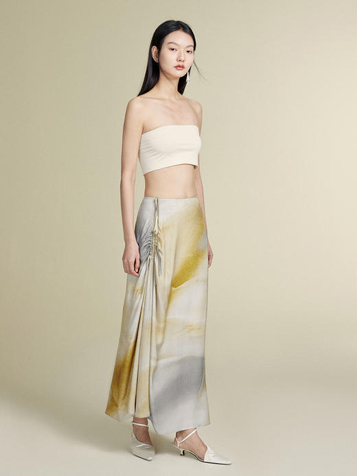 MURMURMI/MQ467/A型大摆侧抽皱半身裙 商品图3