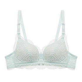 都市丽人自然舒适内衣AB中厚三角杯蕾丝文胸二排无钢圈LB33Z8