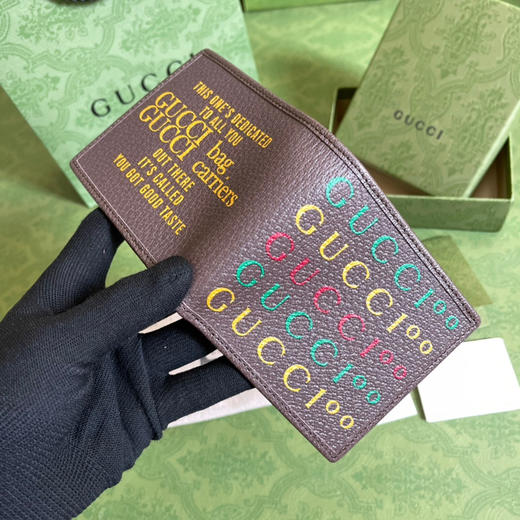 Gucci 啡色/涂鸦钱包 商品图6