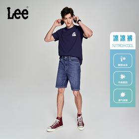 Lee商场同款23春夏新品凉感中浅蓝男牛仔短裤凉凉裤LMB100903200229A02990