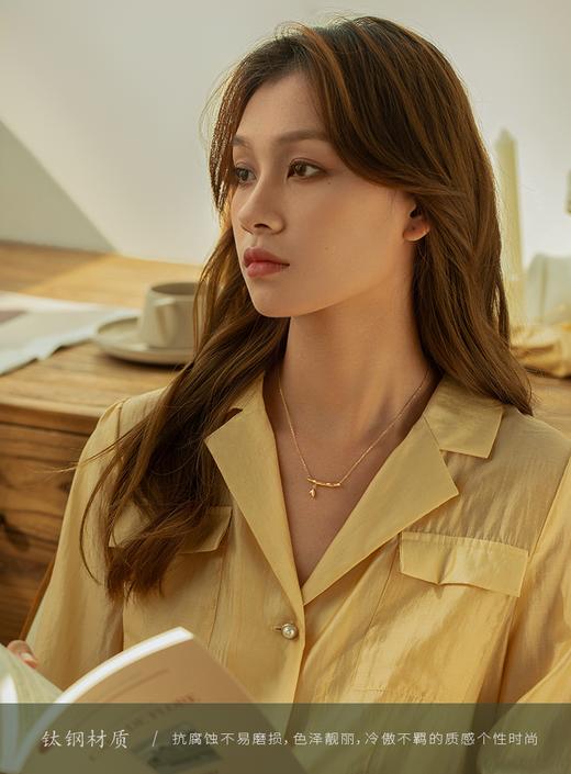 Oflye潮流饰品 小众设计感竹节项链女新款锁骨链颈链节节高吊坠饰品项链 商品图5