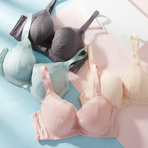 都市丽人大罩杯常规内衣C杯薄3/4杯锁边文胸四排无钢圈LB31Z3 商品图0
