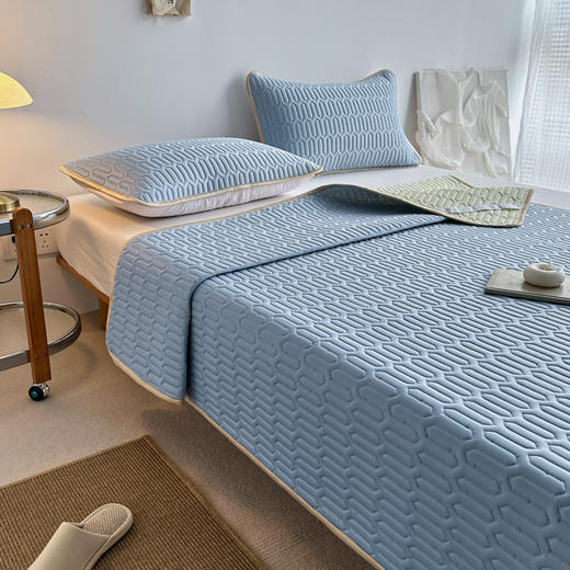 【乳胶凉席】乳胶凉席三件套6毫米乳胶冰丝凉席纯色夏凉感席（三件套） 商品图2