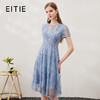 EITIE爱特爱夏季新款优雅修身显瘦蕾丝拼接连衣裙女7007720 商品缩略图0
