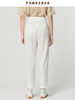 Famecoco范可儿白色裤子女夏季薄款休闲百搭直筒裤小个子FAB3GA019 商品缩略图1