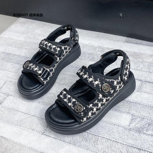 新品千鸟格松糕底休闲凉鞋431B32572 商品图7