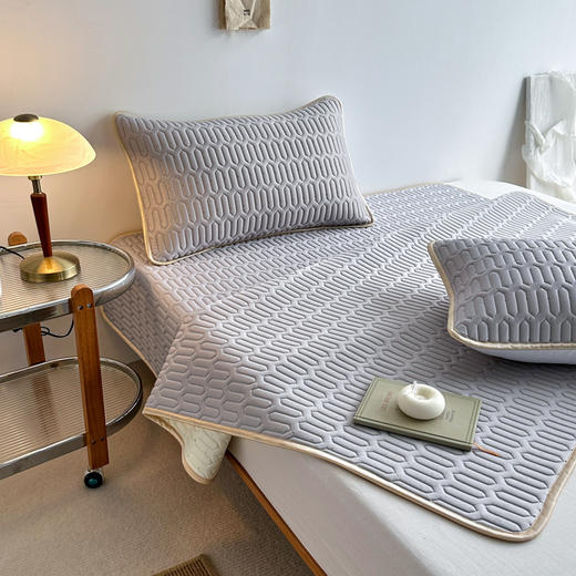 【乳胶凉席】乳胶凉席三件套6毫米乳胶冰丝凉席纯色夏凉感席（三件套） 商品图11