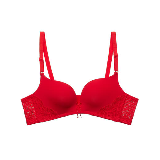 都市丽人自然舒适常规内衣A中厚/薄3/4杯蕾丝文胸三排无钢圈LB33Z5 商品图1