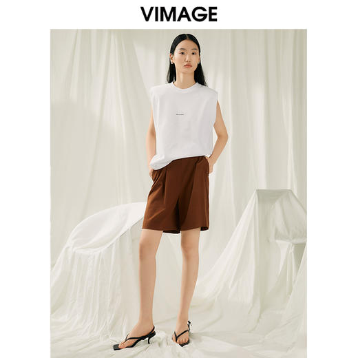 VIMAGE纬漫纪夏季新款高腰显瘦休闲短裤女V1905510 商品图1