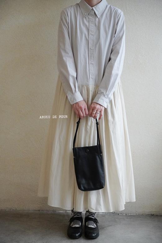 Ecole淡黄灰色法式学院风连衣裙 商品图0