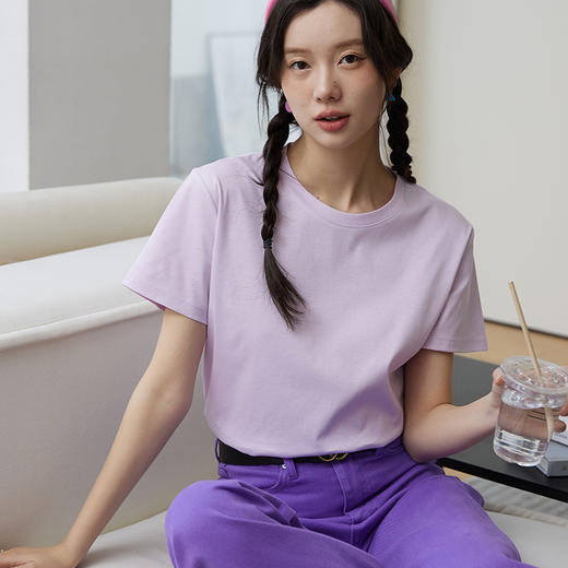 【三防黑科技】壳木糖果色丝光棉T恤 珍珠光泽 双面丝光工艺 抗沾湿技术 防水防油防 六色可选 商品图8