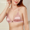 金三塔双面真丝缎面前扣美背法式性感文胸桑蚕丝小胸薄款内衣    NSFAA303 商品缩略图0