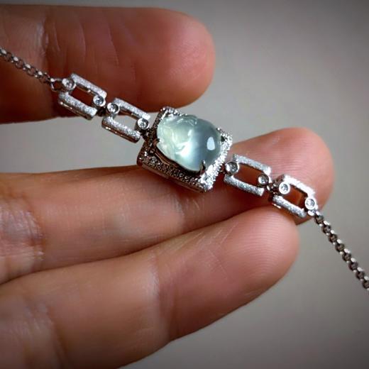 18k镶嵌翡翠小貔貅手链 商品图6