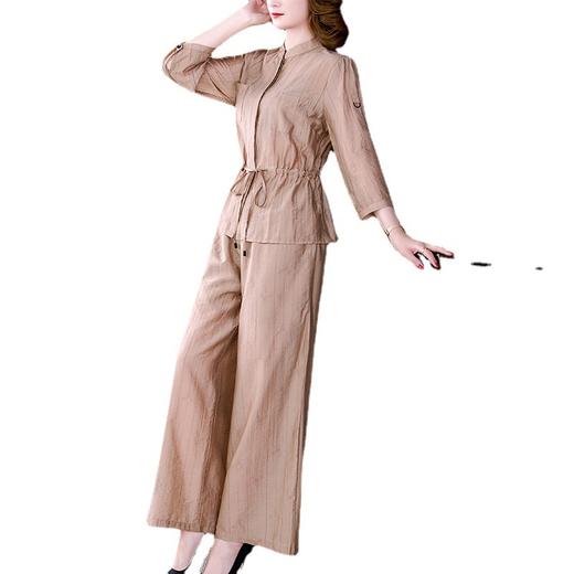 收腰气质上衣阔腿裤洋气减龄妈妈装两件套天丝棉麻套装AHM-lry4001 商品图4