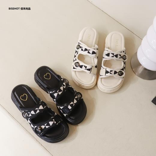 新品松糕底千鸟格拖鞋佰禾尚品949B32563 商品图7