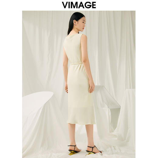 VIMAGE纬漫纪夏季新款气质收腰显瘦无袖连衣裙V1907521 商品图4