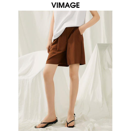 VIMAGE纬漫纪夏季新款高腰显瘦休闲短裤女V1905510 商品图4