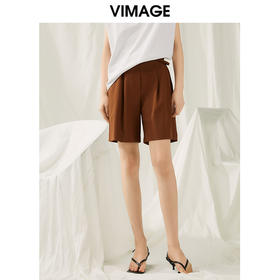 VIMAGE纬漫纪夏季新款高腰显瘦休闲短裤女V1905510