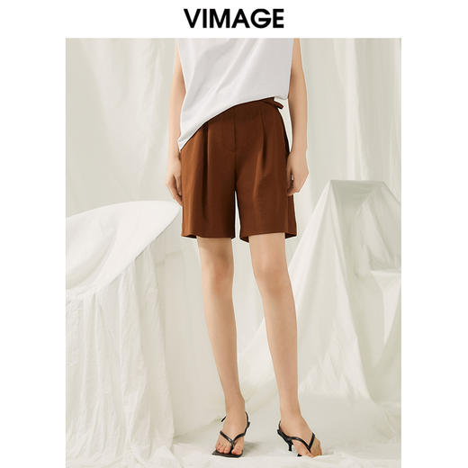 VIMAGE纬漫纪夏季新款高腰显瘦休闲短裤女V1905510 商品图0