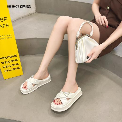新品百搭松糕底交叉带拖鞋949B32564 商品图3