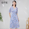 EITIE爱特爱夏季新款印花连衣裙时尚气质系带V领显瘦连衣裙7007734 商品缩略图0