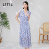 EITIE爱特爱夏季新款洋气显瘦几何印花通勤V领连衣裙7007735 商品缩略图0