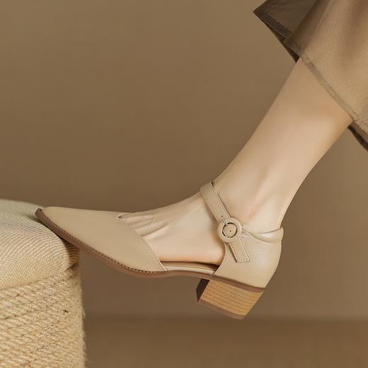 一字扣包头凉鞋，粗跟通勤凉鞋工作单鞋DTN-S6277 商品图3