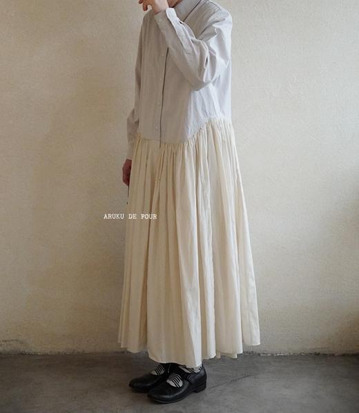 Ecole淡黄灰色法式学院风连衣裙 商品图5