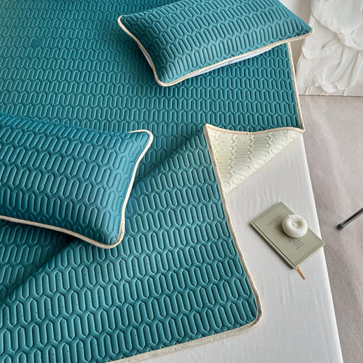 【乳胶凉席】乳胶凉席三件套6毫米乳胶冰丝凉席纯色夏凉感席（三件套） 商品图7