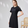 EITIE爱特爱精致优雅钉珠修身显瘦黑色连衣裙气质通勤夏季新款B2307176 商品缩略图1
