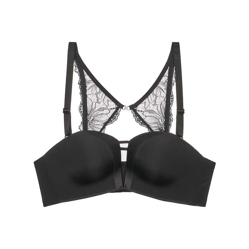 都市丽人无痕常规内衣B杯中厚/薄1/2杯泳布文胸三排无钢圈LB32Z7