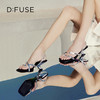 DFuse迪芙斯夏季新款方头夹趾沙滩鞋异形坡跟凉鞋DF32115352 商品缩略图0