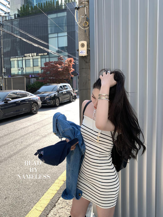 Read Nameless/金扣条纹抹胸裙 商品图14