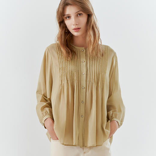 【纯棉宽松衬衫】23年春夏新品女士100%棉衬衫时尚宽松蝙蝠衫 商品图2