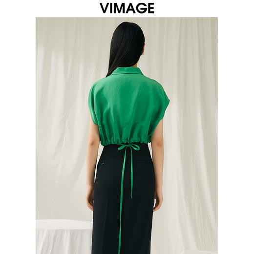 VIMAGE纬漫纪夏季新款百搭小众设计短款衬衣衬衫V1909514 商品图4