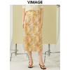 VIMAGE纬漫纪夏季新款时尚高级气质高腰印花显瘦舒适半身裙V1906517 商品缩略图0