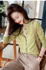 时尚百搭POLO领针织开衫女长袖春秋宽松显瘦衬衫薄款上衣打底毛衣 商品缩略图1