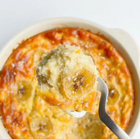 【辅食厨房】香蕉烤燕麦布丁🍮