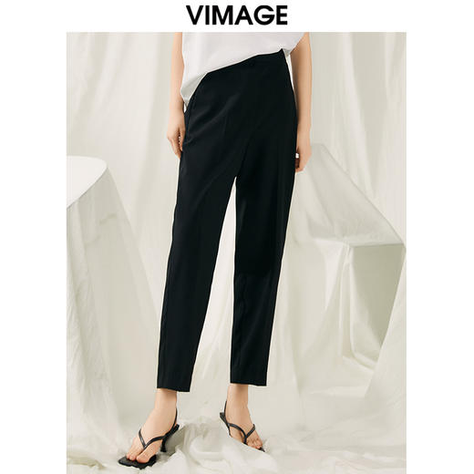 VIMAGE纬漫纪夏季新款时尚通勤显瘦萝卜女长裤V1905519 商品图0