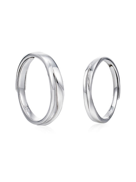 卡蒂罗双向奔赴情侣对戒纯银素圈戒指一对男女520情人节礼物送男女友 商品图1