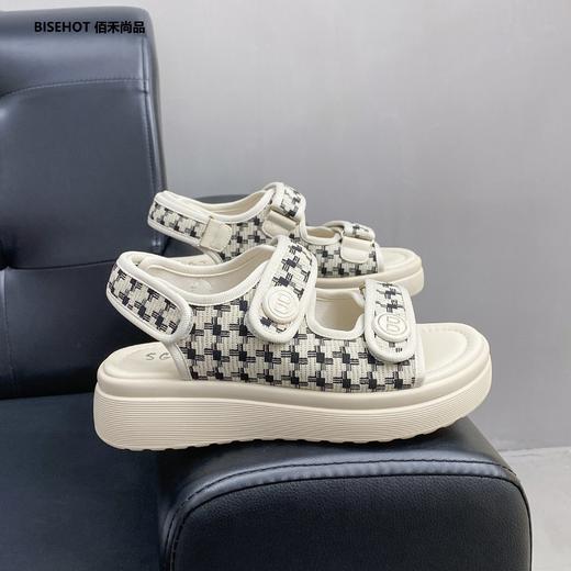 新品千鸟格松糕底休闲凉鞋431B32572 商品图4
