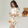 可人儿短袖短裤睡衣女夏季薄款休闲圆领小熊纯棉外穿家居服套装薄 商品缩略图2