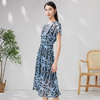 EITIE爱特爱夏款新品100%桑蚕丝优雅显瘦高腰舒适印花连衣裙7007728 商品缩略图1