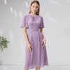 EITIE爱特爱温柔优雅紫色收腰连衣裙气质显瘦法式通勤夏季新款B07158 商品缩略图3
