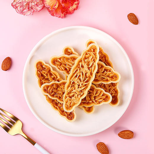 「两款口味！酥脆可口」不多言日式船型饼干 扁桃仁坚果夹心薄脆混合代餐零食 商品图3