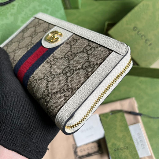 Gucci白色老花长款钱包 商品图7