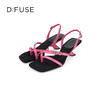 DFuse迪芙斯夏季新款方头夹趾沙滩鞋异形坡跟凉鞋DF32115352 商品缩略图5