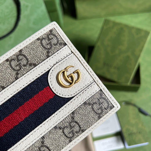 Gucci白色老花短款钱包 商品图4