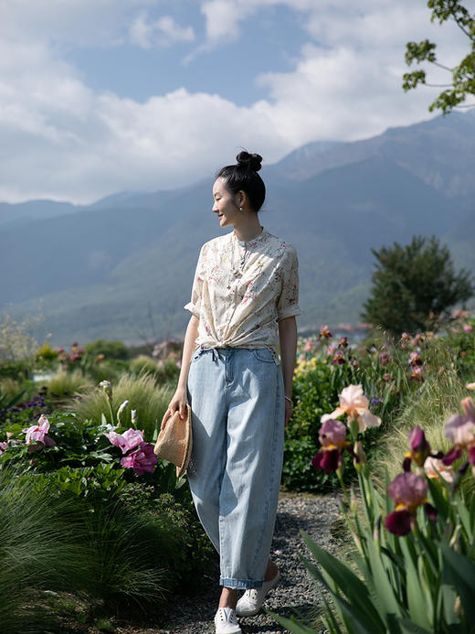 牧衣游 文艺碎花衬衣通勤 ----山间 商品图2