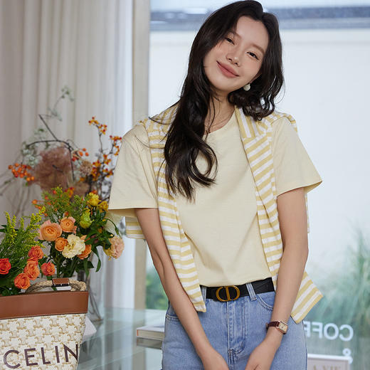 【三防黑科技】壳木糖果色丝光棉T恤 珍珠光泽 双面丝光工艺 抗沾湿技术 防水防油防 六色可选 商品图9